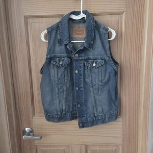 Women's Levi's Denim Vest Blue XL Trucker Biker